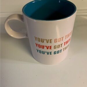 Fringe Studio White and Blue Coffee Mug with Motivational Text